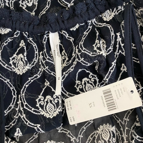 Anthropologie Sheer Embroidered Black and White Mini Dress Size XS New With Tags - Picture 10 of 12